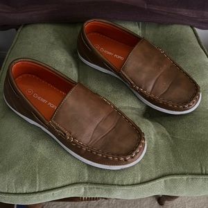 Brown leather moccasins